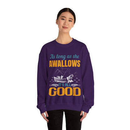 as long as she awallows itΓÇÖs all good-01 — Unisex Heavy Blend Crewneck (G18000)
