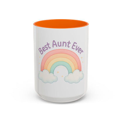 Best Aunt Ever Rainbow Coffee Mug, Gift for Aunts, 11oz, 15oz, Cute Mug, Birthday Gift, Unique Coffee Cup