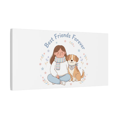 Best Friends Forever Canvas | Pet Owner Matching, Paw Print Art