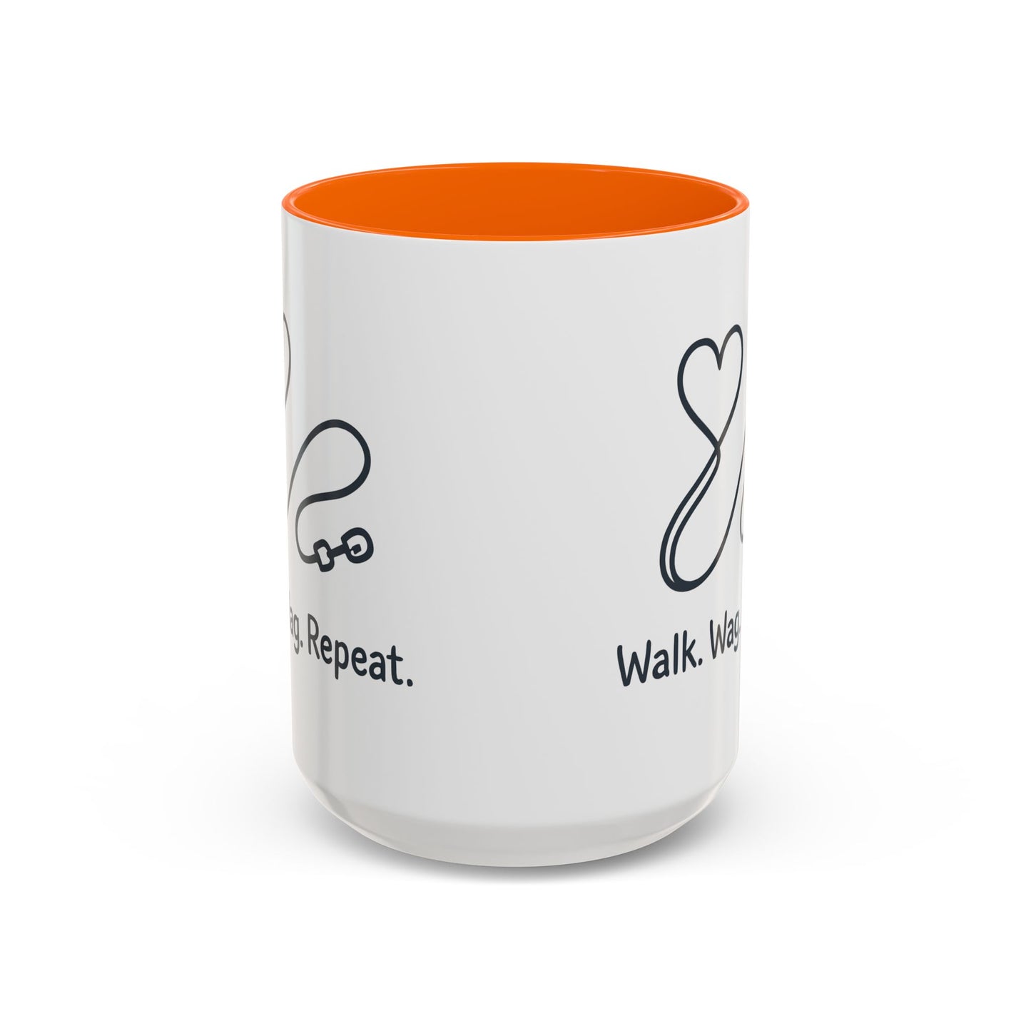 Dog Lover's Accent Coffee Mug - Walk Wag Repeat, Pet Owner Gift, Cute Dog Mug, Animal Lover Cup, Cozy Dog Mom Coffee