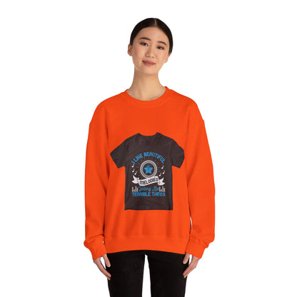 I like beautiful melodies telling me terrible things — Unisex Heavy Blend Crewneck (G18000)