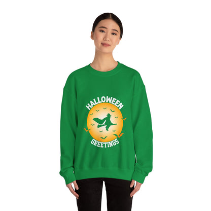 Halloween Greetings - Spooky Season Crewneck Sweatshirt - Men's and Women's Sizes - Halloween Apparel - Scary Halloween Shirt