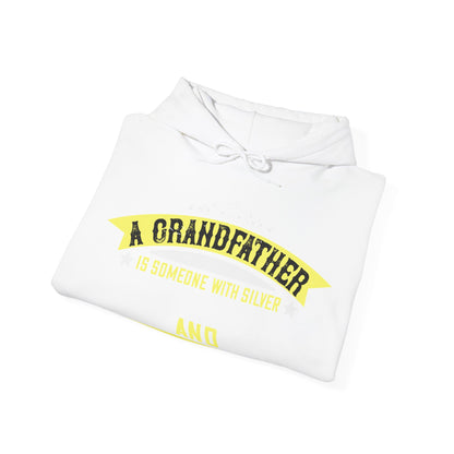 A grandfather is someone with silver-01 — Unisex Heavy Blend Hoodie (G18500)
