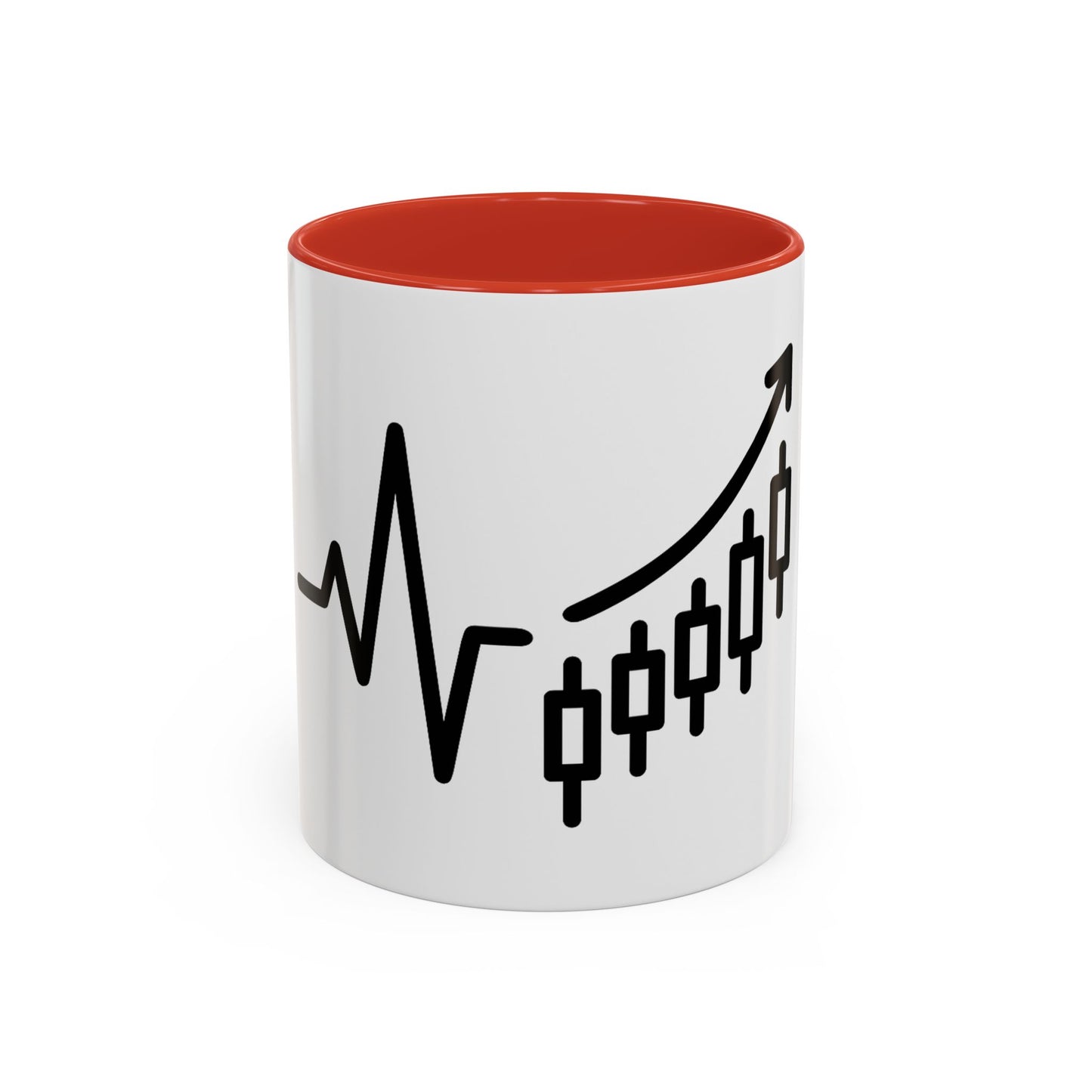 Stock Market Heartbeat Accent Coffee Mug (11, 15oz), Financial Market Trader Gift, Wall Street Investor Mug, Stock Market