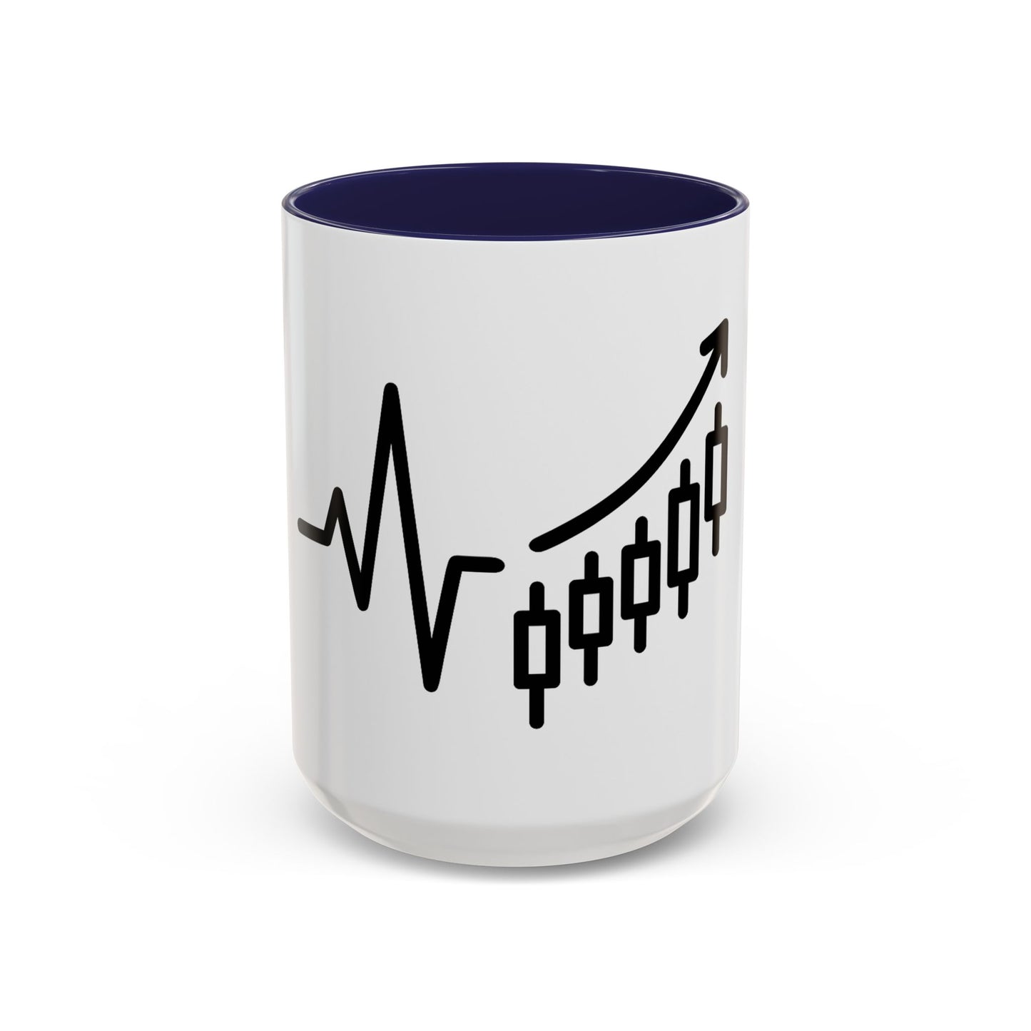 Stock Market Heartbeat Accent Coffee Mug (11, 15oz), Financial Market Trader Gift, Wall Street Investor Mug, Stock Market
