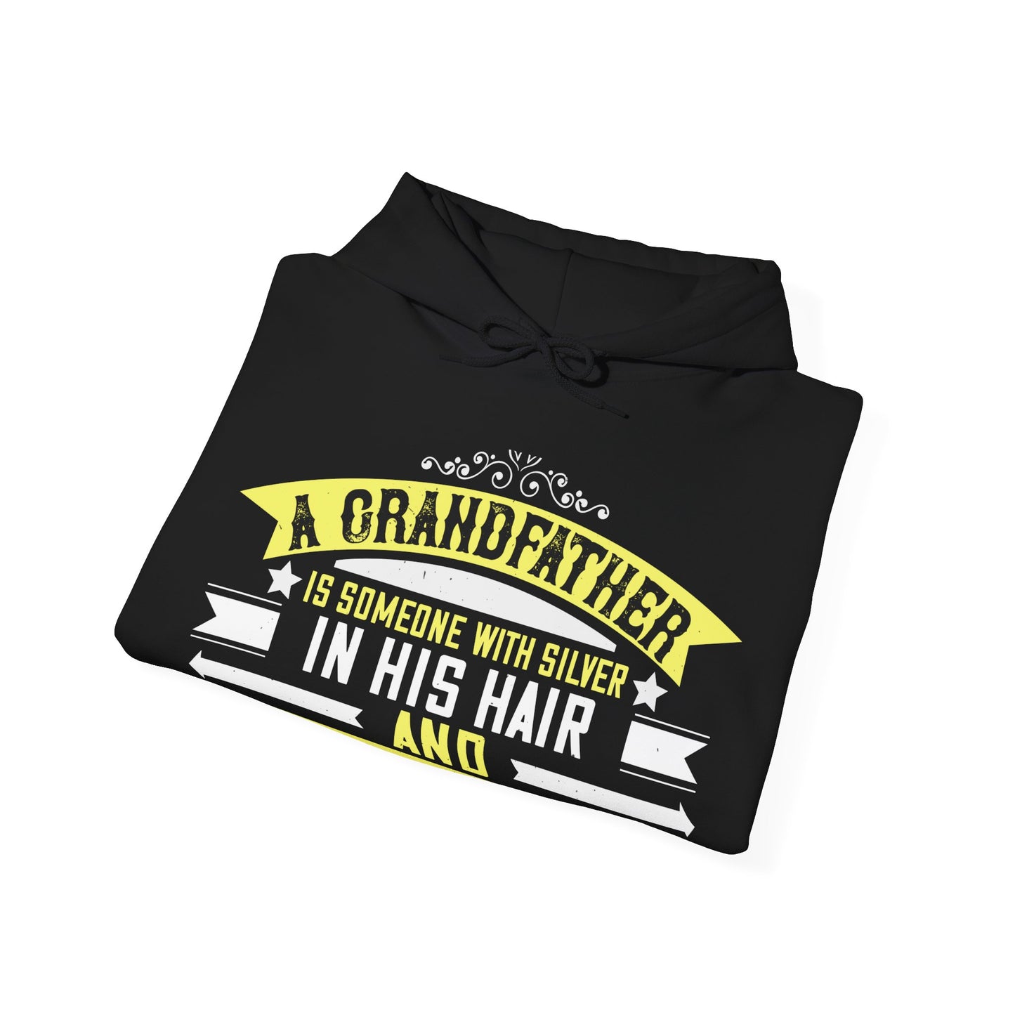 A grandfather is someone with silver-01 — Unisex Heavy Blend Hoodie (G18500)