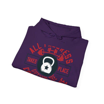 All progress takes place outside the comfort zone-01 — Unisex Heavy Blend Hoodie (G18500)