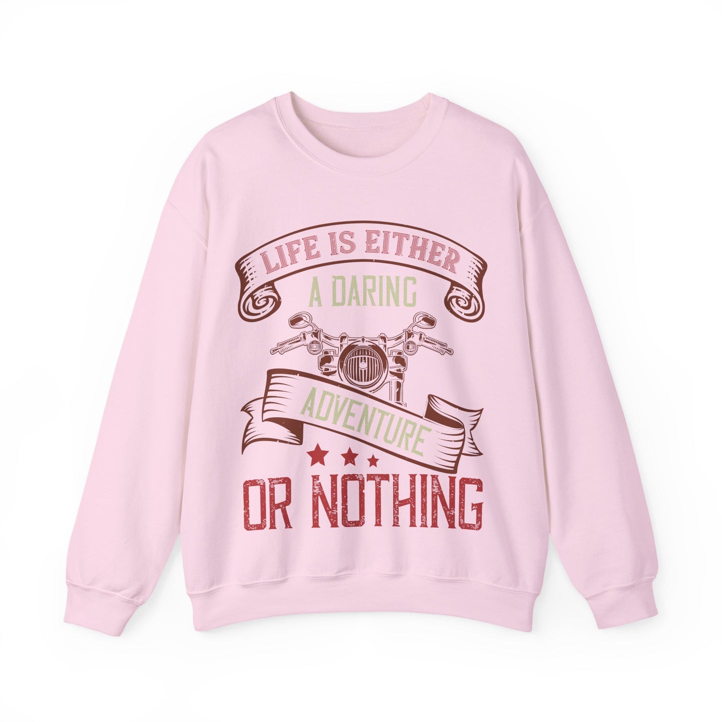 life is either a daring adventure or nothing-01 — Unisex Heavy Blend Crewneck (G18000)