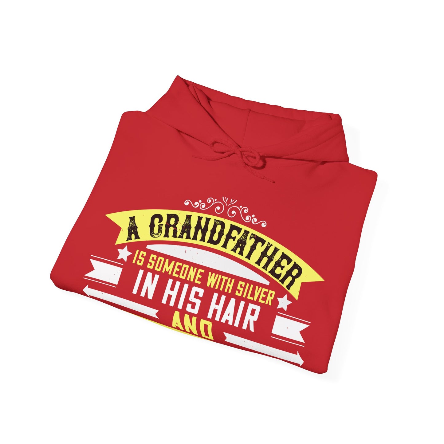 A grandfather is someone with silver-01 — Unisex Heavy Blend Hoodie (G18500)