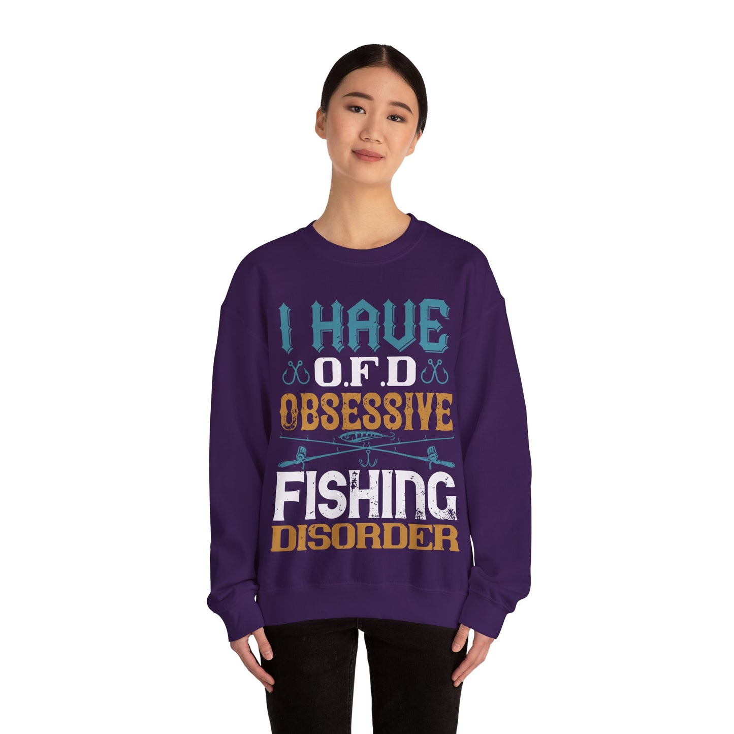 I HAVE O.F.D OBSESSIVE FISHING DISORDER-01 — Unisex Heavy Blend Crewneck (G18000)