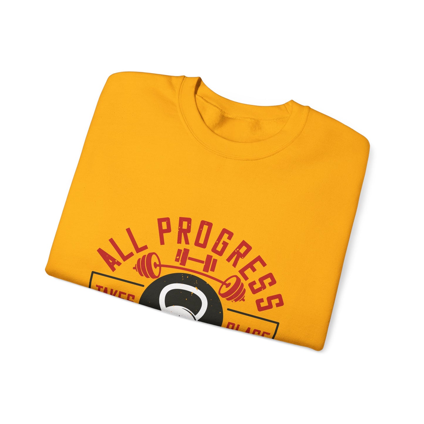 All progress takes place outside the comfort zone-01 — Unisex Heavy Blend Crewneck (G18000)