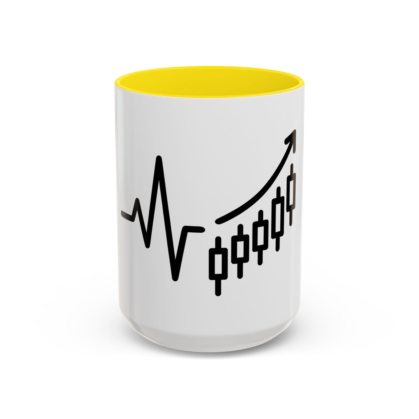 Stock Market Heartbeat Accent Coffee Mug (11, 15oz), Financial Market Trader Gift, Wall Street Investor Mug, Stock Market