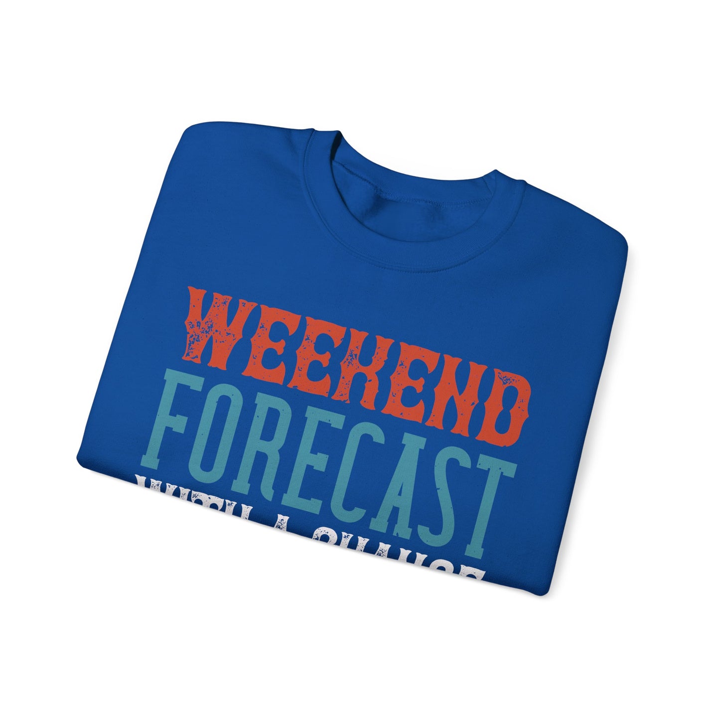 WEEKEND FORECAST WITH A CHANGE OF FISHING-01 — Unisex Heavy Blend Crewneck (G18000)