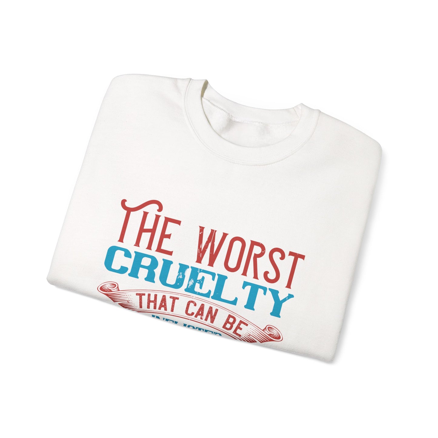The worst cruelty that can be inflicted on a human being is isolation-01 — Unisex Heavy Blend Crewneck (G18000)