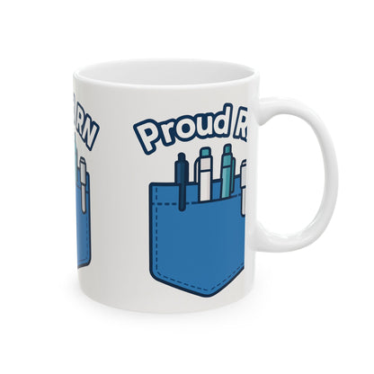 Proud RN Ceramic Mug: Ideal Gift for Nurses, Nurse Appreciation, Healthcare Professional, Coffee Lover, Unique Nursing Mug