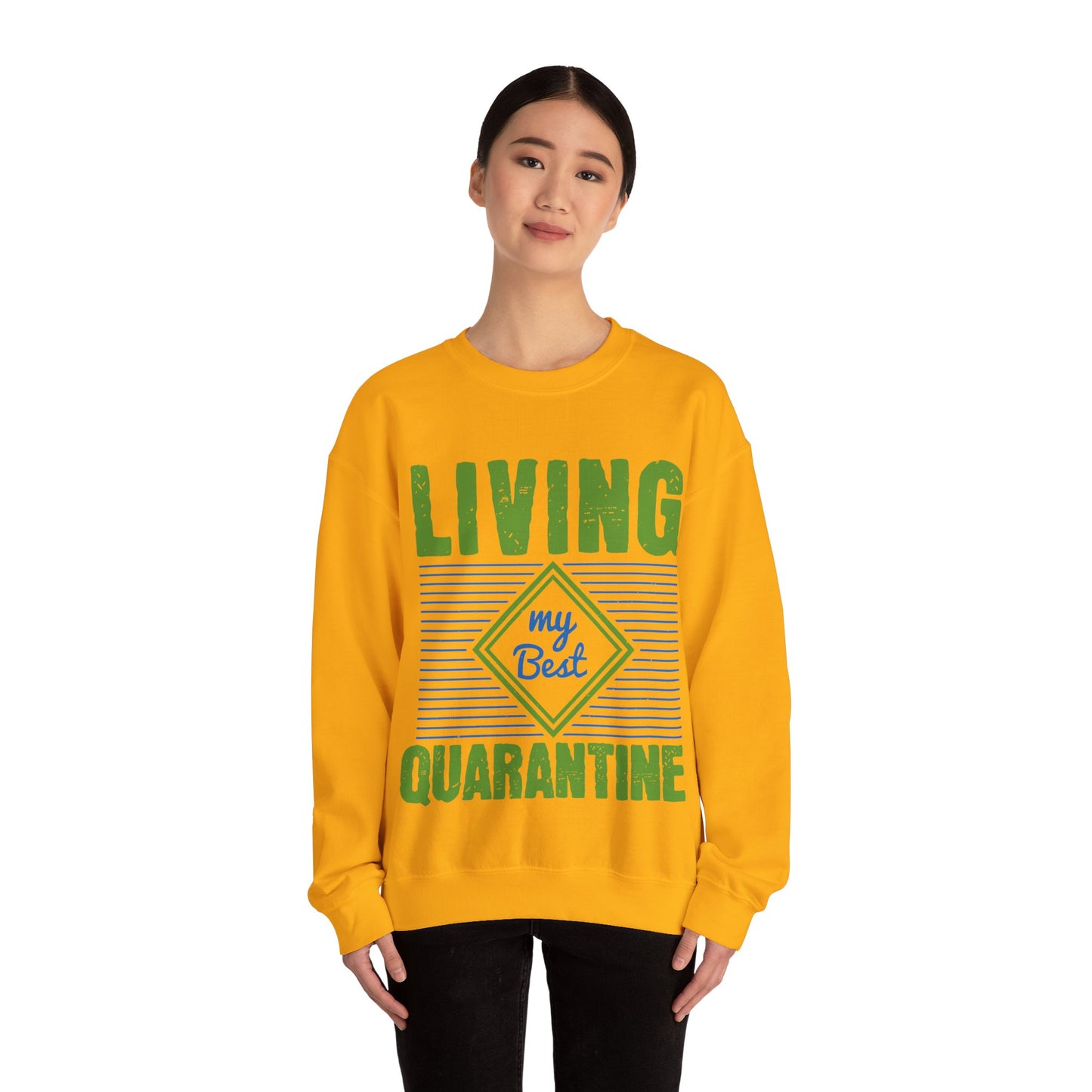 living my best quarantine-01 — Unisex Heavy Blend Crewneck (G18000)