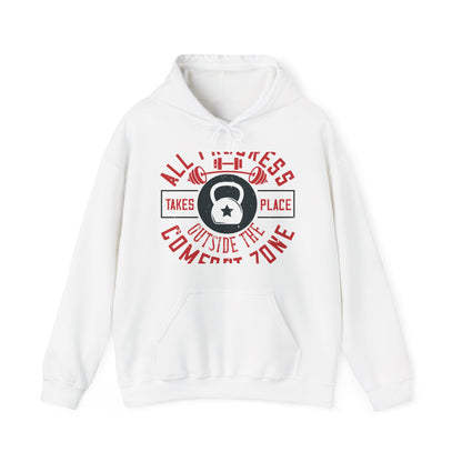 All progress takes place outside the comfort zone-01 — Unisex Heavy Blend Hoodie (G18500)
