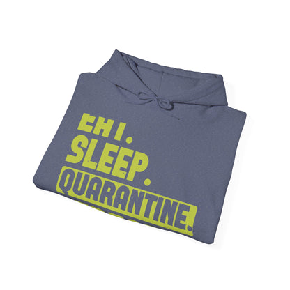 eat sleep quarantine repeat-01 — Unisex Heavy Blend Hoodie (G18500)