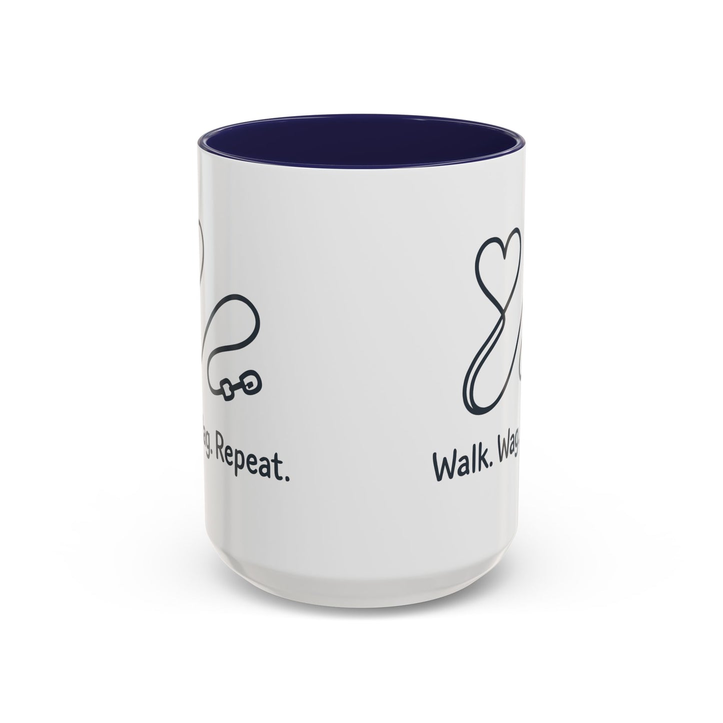 Dog Lover's Accent Coffee Mug - Walk Wag Repeat, Pet Owner Gift, Cute Dog Mug, Animal Lover Cup, Cozy Dog Mom Coffee