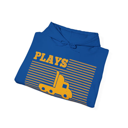 Still Plays With Trucks (2) — Unisex Heavy Blend Hoodie (G18500)