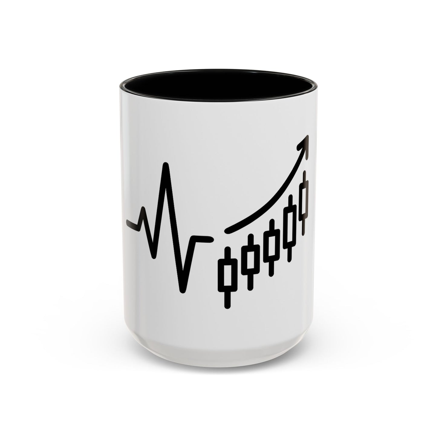 Stock Market Heartbeat Accent Coffee Mug (11, 15oz), Financial Market Trader Gift, Wall Street Investor Mug, Stock Market