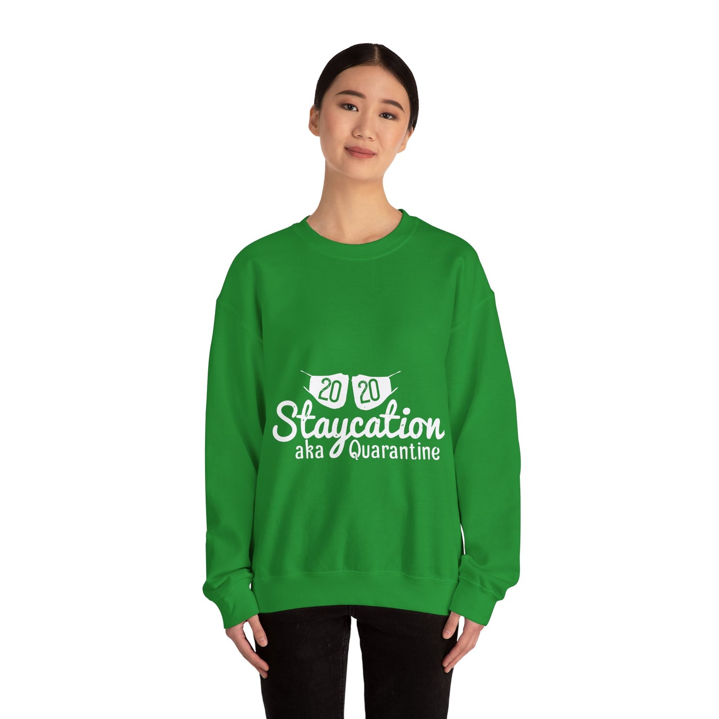 2020 staycation aka quarantine-01 — Unisex Heavy Blend Crewneck (G18000)