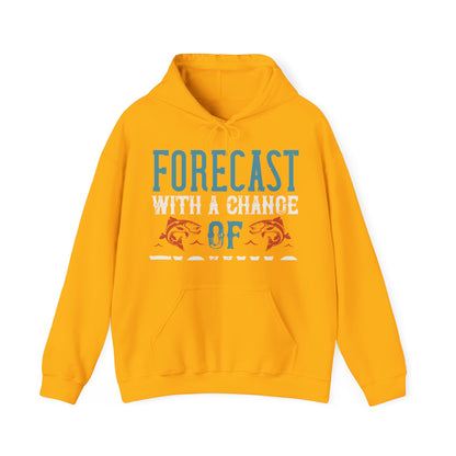 WEEKEND FORECAST WITH A CHANGE OF FISHING-01 — Unisex Heavy Blend Hoodie (G18500)