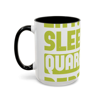 eat sleep quarantine repeat-01 — Accent Mug 11/15oz