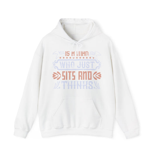 A conservative is a man who just sits and thinks, mostly sits-01 — Unisex Heavy Blend Hoodie (G18500)