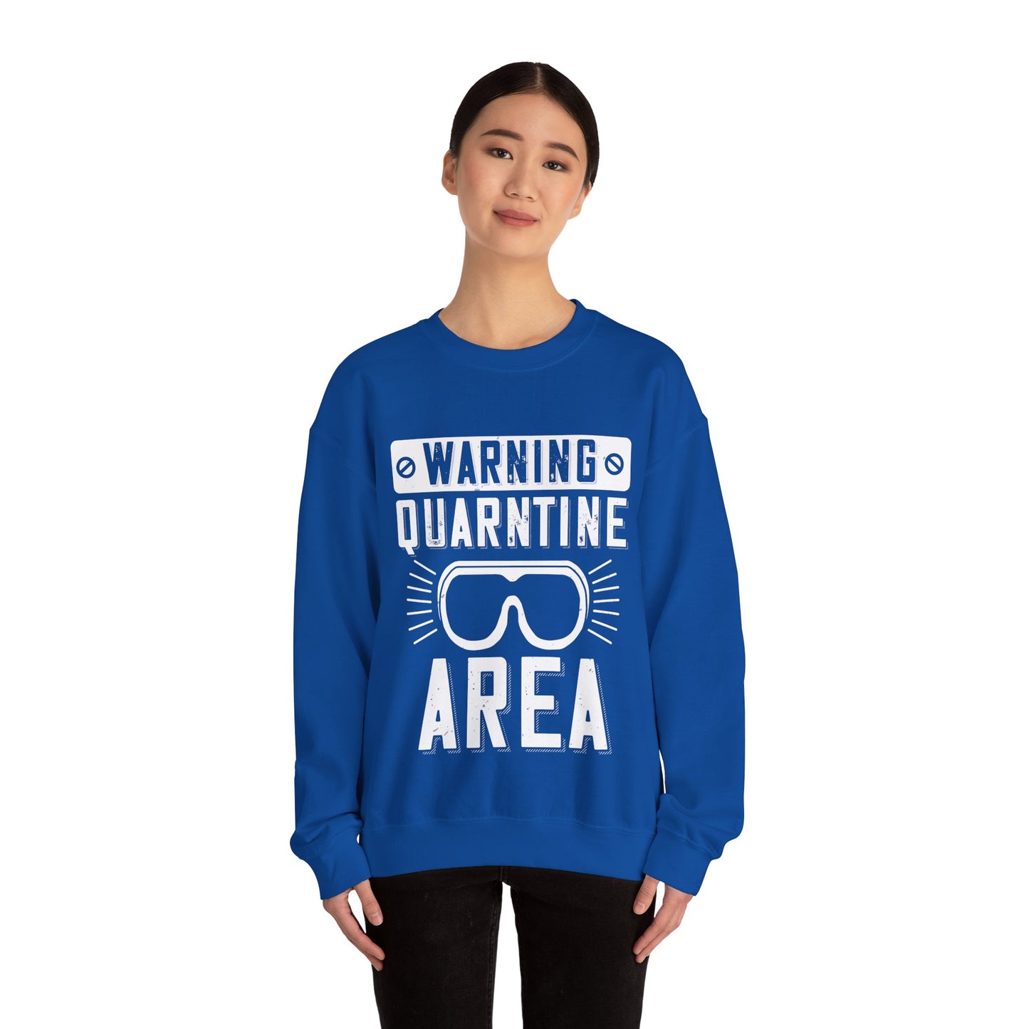 warning quarantine area-01 — Unisex Heavy Blend Crewneck (G18000)