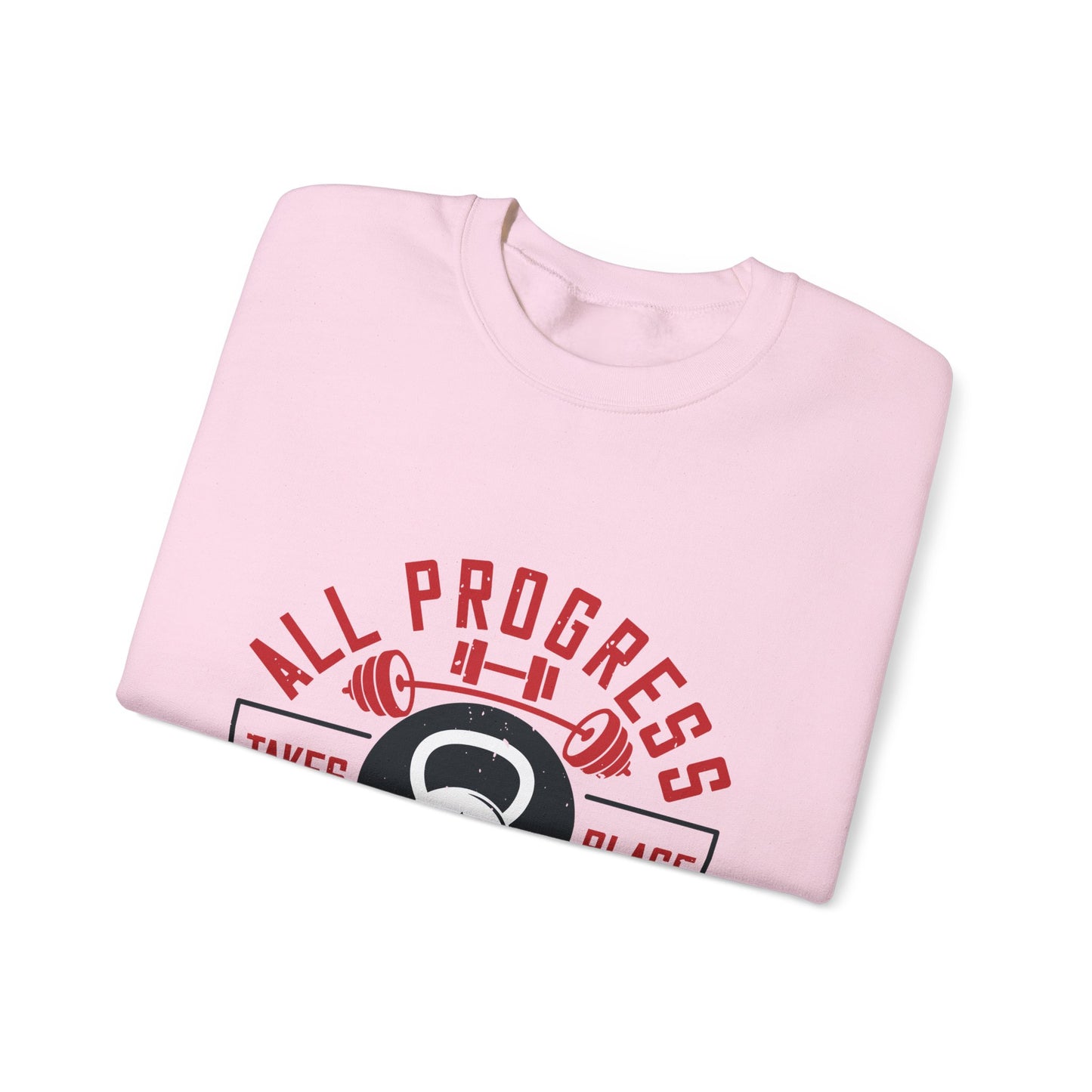 All progress takes place outside the comfort zone-01 — Unisex Heavy Blend Crewneck (G18000)