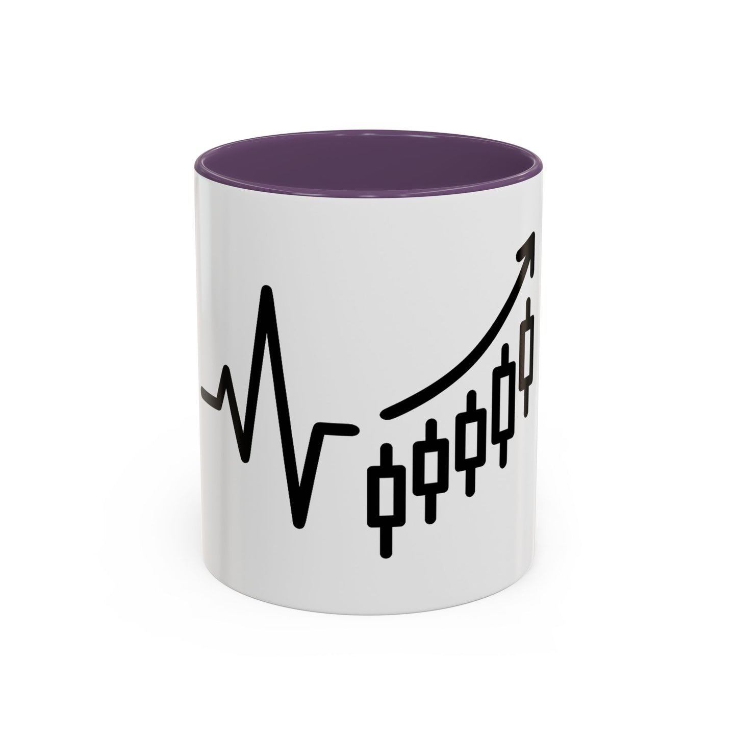 Stock Market Heartbeat Accent Coffee Mug (11, 15oz), Financial Market Trader Gift, Wall Street Investor Mug, Stock Market