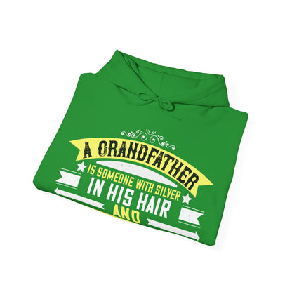 A grandfather is someone with silver-01 — Unisex Heavy Blend Hoodie (G18500)