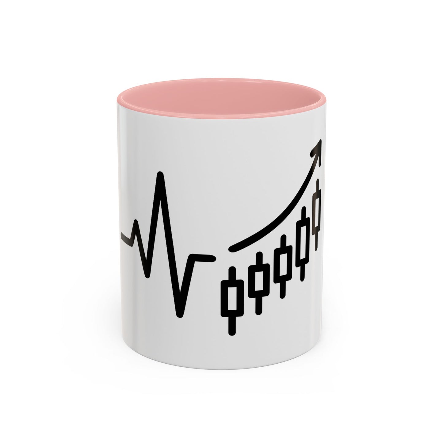 Stock Market Heartbeat Accent Coffee Mug (11, 15oz), Financial Market Trader Gift, Wall Street Investor Mug, Stock Market