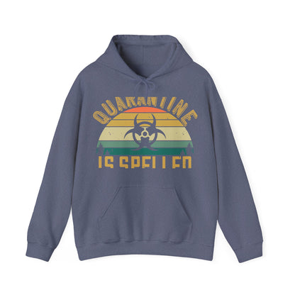i think quarantine is spelled camping-01 — Unisex Heavy Blend Hoodie (G18500)