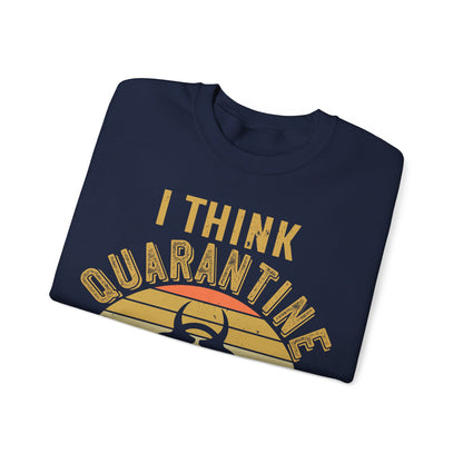 i think quarantine is spelled camping-01 — Unisex Heavy Blend Crewneck (G18000)