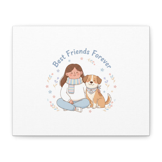 Best Friends Forever Canvas | Pet Owner Matching, Paw Print Art