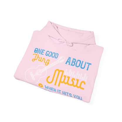 One good thing about music, when it hits you, you feel no pain-01 — Unisex Heavy Blend Hoodie (G18500)