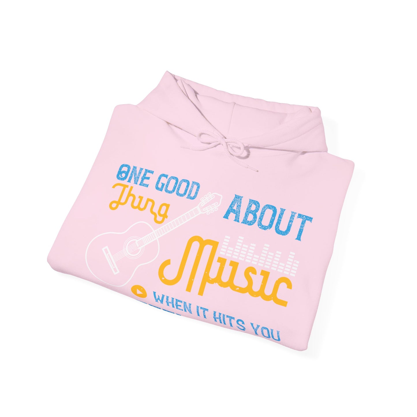 One good thing about music, when it hits you, you feel no pain-01 — Unisex Heavy Blend Hoodie (G18500)