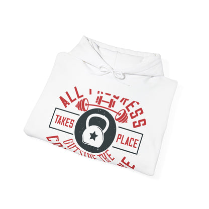 All progress takes place outside the comfort zone-01 — Unisex Heavy Blend Hoodie (G18500)