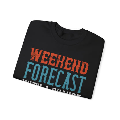 WEEKEND FORECAST WITH A CHANGE OF FISHING-01 — Unisex Heavy Blend Crewneck (G18000)