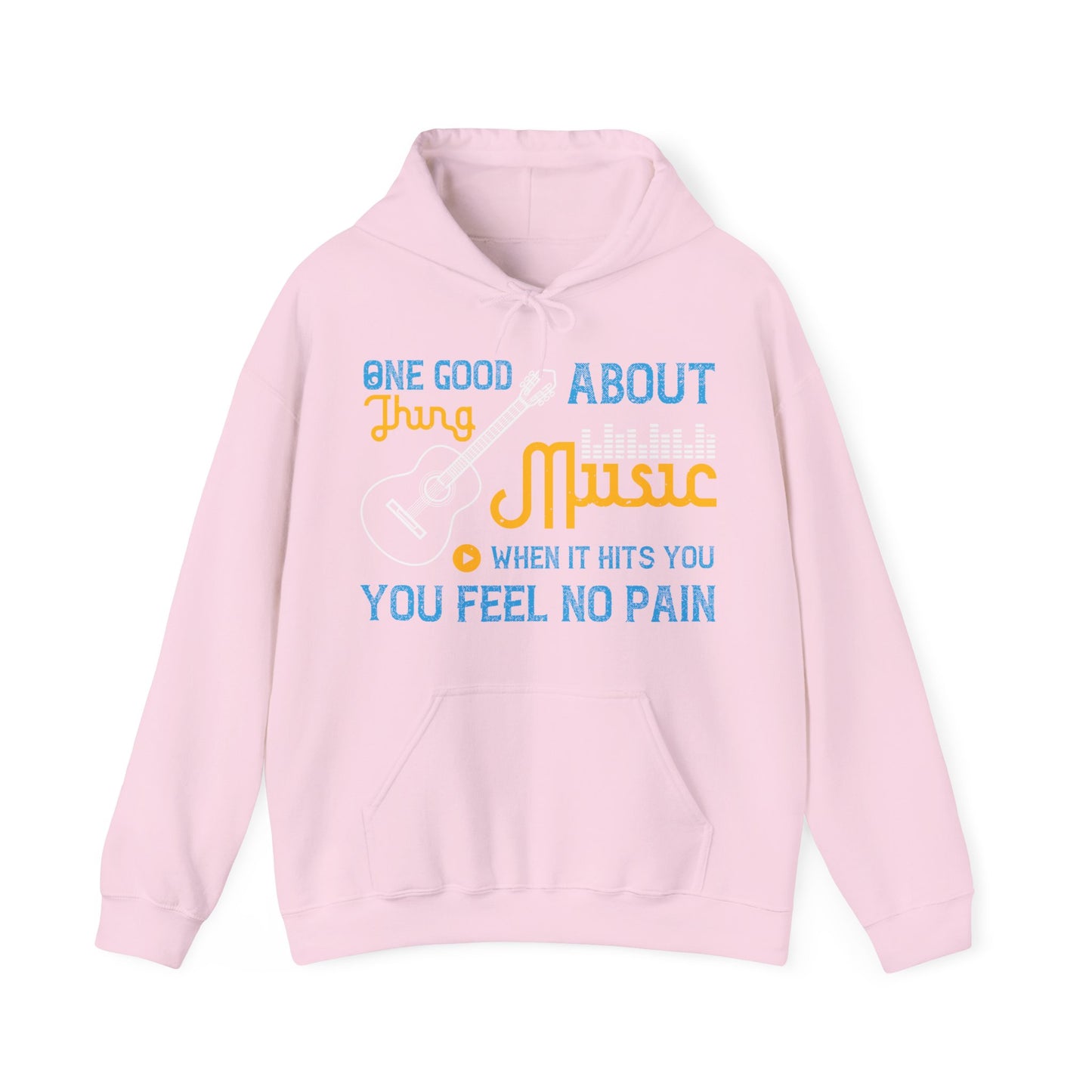 One good thing about music, when it hits you, you feel no pain-01 — Unisex Heavy Blend Hoodie (G18500)