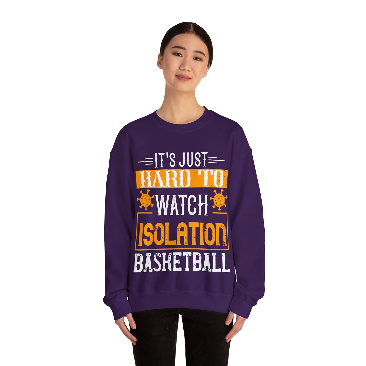 It's just hard to watch isolation basketball-01 — Unisex Heavy Blend Crewneck (G18000)