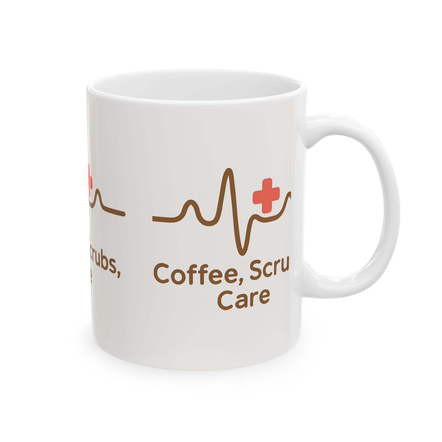 Heartbeats & Coffee Inspirational Mug - Nurse Gift, Medical Professional Humor, Healthcare Appreciation, Unique Coffee Cup