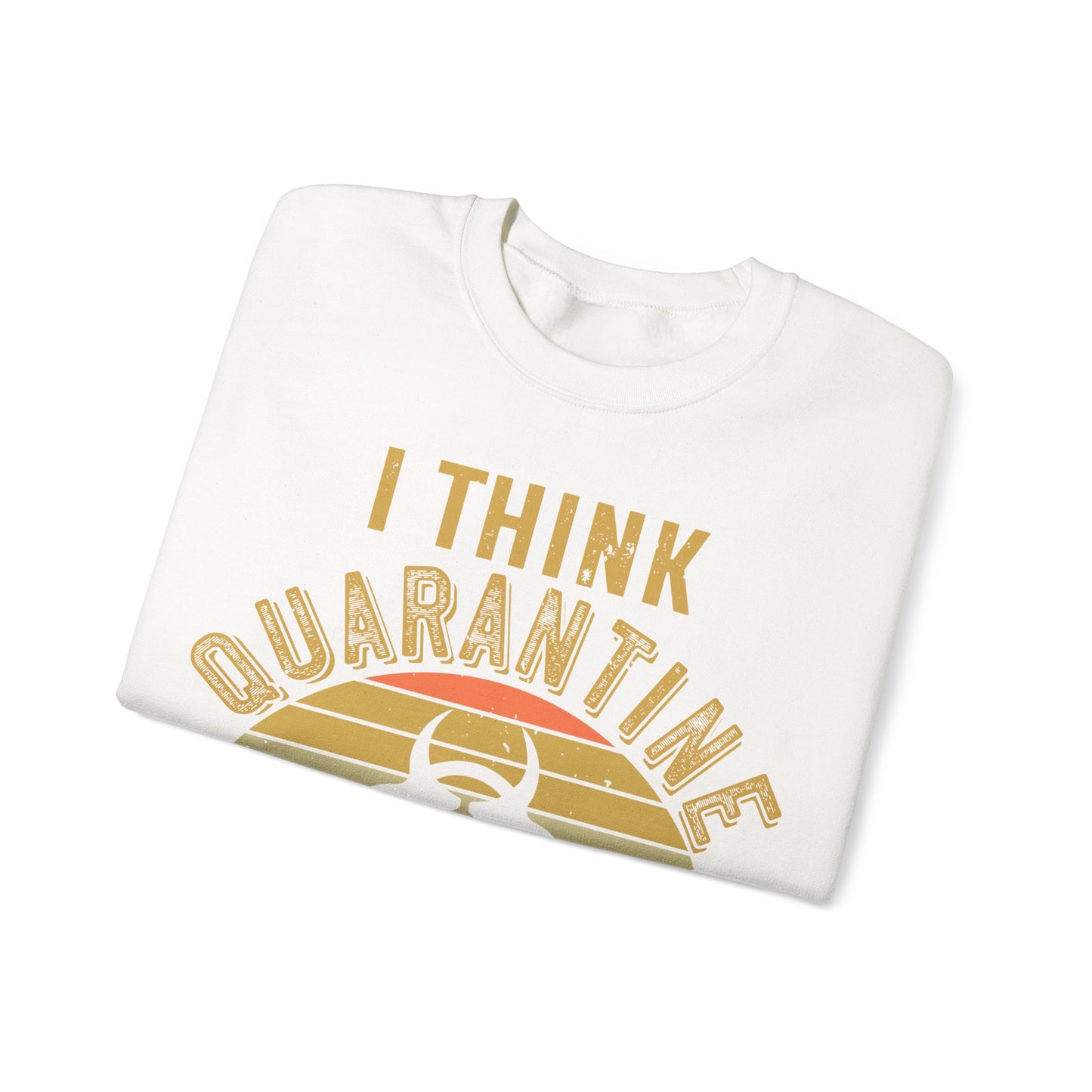 i think quarantine is spelled camping-01 — Unisex Heavy Blend Crewneck (G18000)