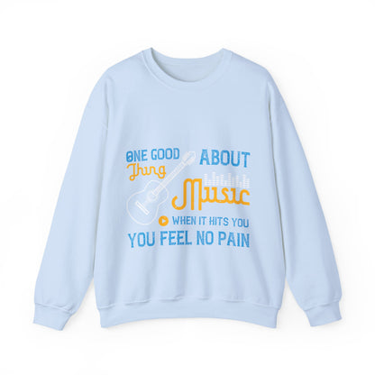 One good thing about music, when it hits you, you feel no pain-01 — Unisex Heavy Blend Crewneck (G18000)