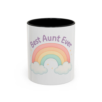 Best Aunt Ever Rainbow Coffee Mug, Gift for Aunts, 11oz, 15oz, Cute Mug, Birthday Gift, Unique Coffee Cup
