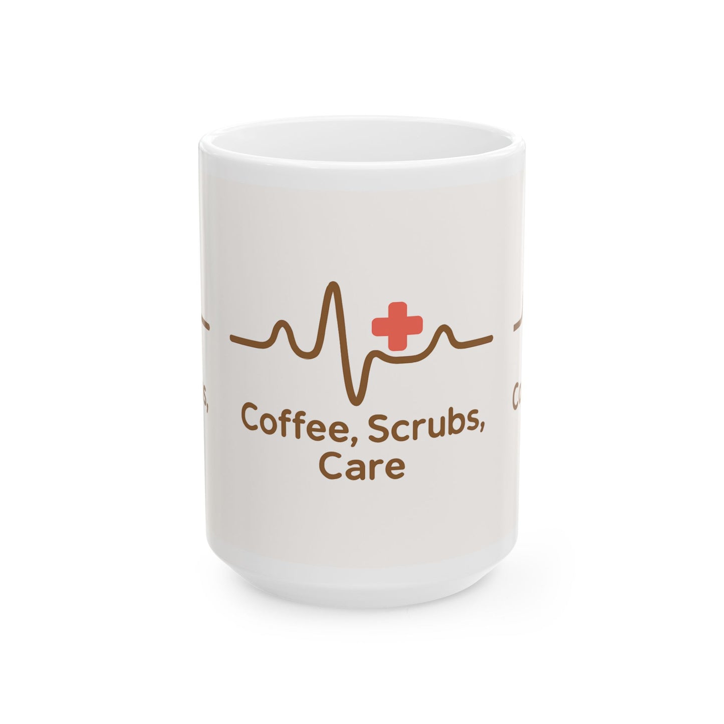 Heartbeats & Coffee Inspirational Mug - Nurse Gift, Medical Professional Humor, Healthcare Appreciation, Unique Coffee Cup