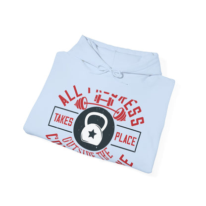 All progress takes place outside the comfort zone-01 — Unisex Heavy Blend Hoodie (G18500)