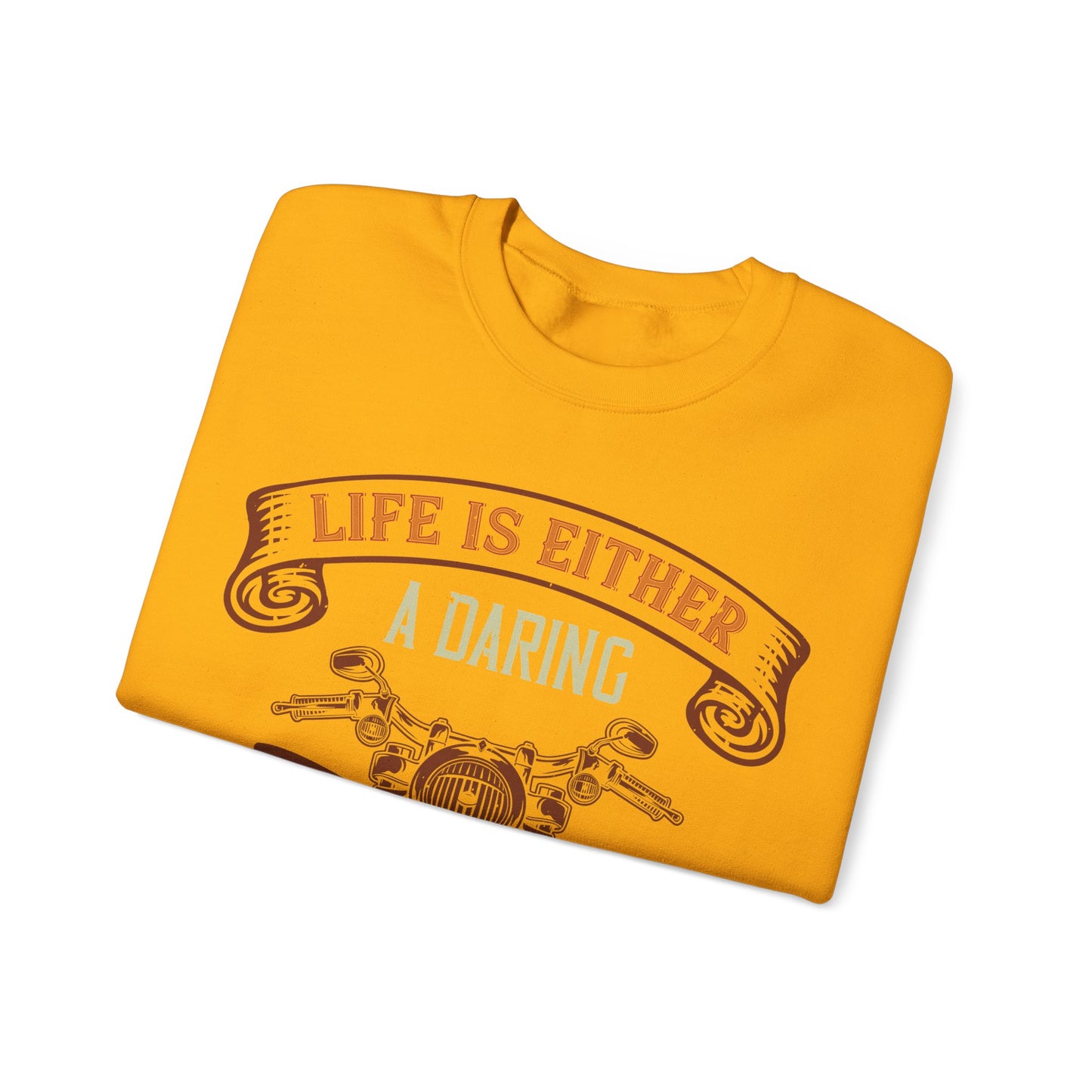 life is either a daring adventure or nothing-01 — Unisex Heavy Blend Crewneck (G18000)